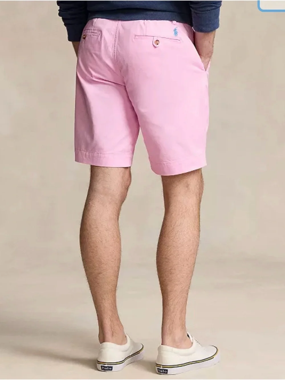 Polo Ralph Lauren Mens 30 Pink Chino Shorts Classic Fit 9” Blue Pony Preppy